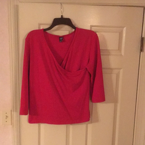 GAP Tops - Gap faux wrap shirt with 3/4 sleeves